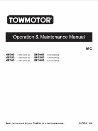 repair manual Towmotor GP20S, GP25S, GP30S, DP20HS, DP25HS, DP30HS MC Operation and Maintenance Manual PDF
