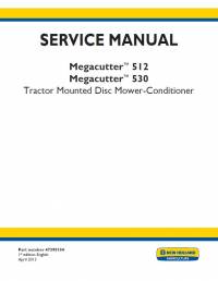 repair manual New Holland Megacutter™ 512, Megacutter™ 530, Tractor Service Manual PDF