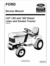 repair manual New Holland Ford LGT 14D and 16D Diesel Lawn and Garden Tractor Service Manual PDF