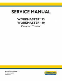 repair manual New Holland WORKMASTER™ 35, WORKMASTER™ 40 Compact Tractor Service Manual PDF
