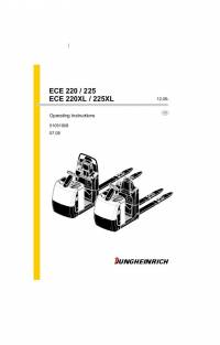 repair manual JUNGHEINRICH Truck ECE 220/225, ECE 220XL/225XL Operating Instructions PDF