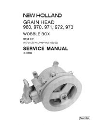 repair manual New Holland Grain Head 960, 970, 971, 972, 973 Wobble Box Service Manual PDF PN: 40482002