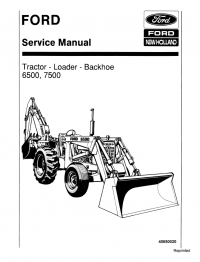 repair manual New Holland Ford 6500, 7500 Tractor Loader Backhoe Service Manual PN:40650020