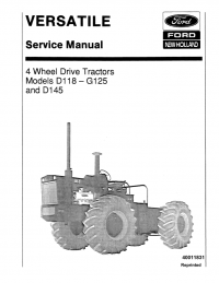 repair manual New Holland Ford Versatile 4 Weel Drive Tractor D118-G125 and D145 Service Manual PDF