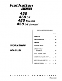 repair manual FiatTractorri 450, 450 DT, 450 Special, 450 DT Special Workshop Manual PDF
