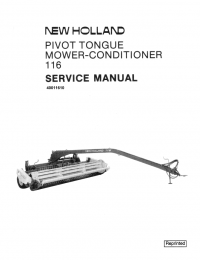 repair manual New Holland Pivot Tongue Mower-Conditioner 116 Service Manual PDF PN: 40011610