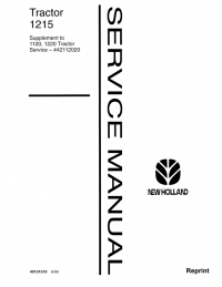 repair manual New Holland Tractor 1215 Supplement to 1120, 1220 Tractor Service Manual PDF