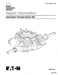 repair manual Eaton Hydraulics Division Hydrostatic Transaxle Series 850 Repair Manual PDF