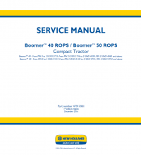 repair manual New Holland BoomerTM 40 ROPS, BoomerTM 50 ROPS Compact Tractor Service Manual PDF