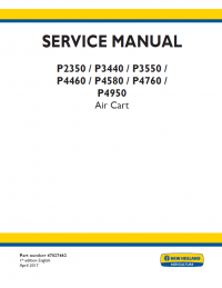 repair manual New Holland P2350, P3440, P3550, P4460, P4580, P4760, P4950 Air Cart Service Manual PDF