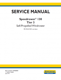 repair manual New Holland Speedrower 130 Tier 3 Self-Propelled Windrower Service Manual PDF
