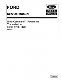 repair manual New Holland Ultra-Command Powershift Transmission 8630, 8730, 8830 Service Manual PDF