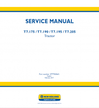 repair manual New Holland T7.175, T7.190, T7.195, T7.205 Tractor Service Manual PDF 47770506A