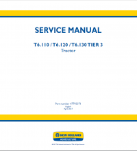 repair manual New Holland T6.110, T6.120, T6.130 TIER 3 Tractor Service Manual PDF 47793371