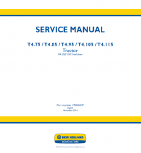 repair manual New Holland T4.75, T4.85, T4.95, T4.105, T4.115 Tractor Service Manual PDF PN: 47803847