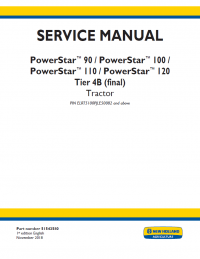 repair manual New Holland PowerStar  90, 100, 110, 120 Tier 4B  final  Tractor Service Manual PDF