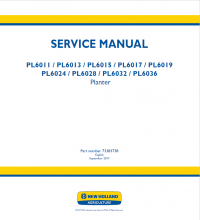 repair manual New Holland PL6011, PL6013, PL6015, PL6017, PL6019 Planter Service Manual PDF