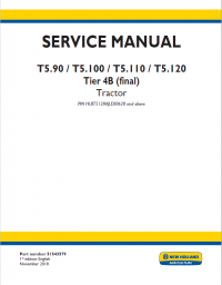 repair manual New Holland T5.90, T5.100, T5.110, T5.120 Tier 4B final Tractor Service Manual PDF