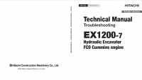repair manual Hitachi Hydraulic Excavator FCO Cummins engine EX1200-7 Troubleshooting Technical Manual