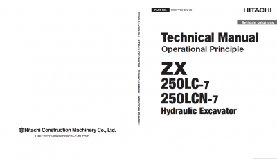 Hitachi Excavator ZX250LC-7, ZX250LCN-7 Technical Manual