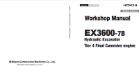 repair manual Hitachi Hydraulic Excavator Tier 4 Final Cummins engine EX3600-7B Workshop Manual