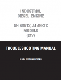 repair manual Isuzu Industrial Diesel Engine AH-4HK1X, AI-4HK1X(24V) Troubleshooting Manual PDF