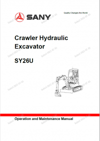 repair manual Sany SY26U Crawler Hydraulic Excavator Operation and Maintenance Manual PDF