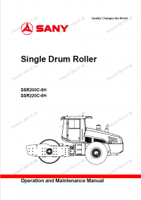 repair manual Sany Single Drum Roller SSR200C-8H, SSR220C-8H Operation and Maintenance Manual PDF