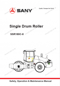 repair manual Sany Single Drum Roller SSR180C-8 Safety Operation and Maintenance Manual PDF