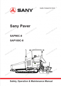 repair manual Sany Paver SAP90C-8, SAP100C-8 Safety, Operation and Maintenance Manual PDF