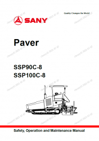 repair manual Sany Paver SSP90C-8, SSP100C-8 Safety, Operation and Maintenance Manual PDF