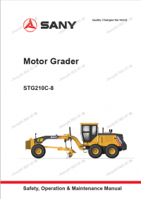 repair manual Sany Motor Grader STG210C-8 Safety, Operation, and Maintenance Manual PDF