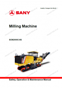 repair manual Sany Milling Machine SCM2000C-8S Safety, Operation and Maintenance Manual PDF