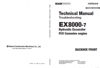 repair manual Hitachi Hydraulic Excavator EX8000-7 Troubleshooting Technical Manual PDF