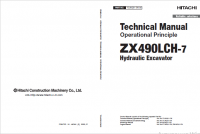 repair manual Hitachi Hydraulic Excavator ZX490LCH-7 Operational Principle Technical Manual PDF