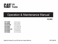 repair manual Cat Lift Trucks GP15/18/20/25/30/35NM, GP20CNM, GP25NM-HP FC/MC Operation & Maintenance Manual PDF