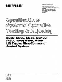 repair manual Cat M25D, M30D, M35D, MC40D; F40D, F50D; M40D, M50D MicroCommand Control System Testing Adjusting