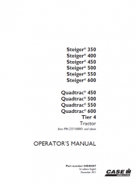 repair manual Case Steiger 350-600/Quadtra 450-600 Tier 4 Tractor PDF Set of Operator Manuals