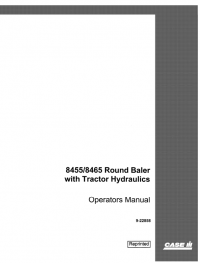 repair manual Case 8455/8465 Round Baler with Tractor Hydraulics PDF Operator’s Manual