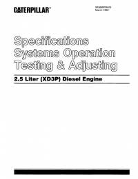 repair manual Cat Diesel Engine 2.5L (XD3P) Specifications Systems Operation Testing & Adjusting Manual PDF