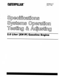 repair manual Cat Gasoline Engine 2.0L (XN1P) Specifications Systems Operation Testing & Adjusting Manual PDF