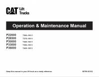 repair manual Cat Lift Trucks P22000, P26500, P30000, P33000, P36000 Operation & Maintenance Manual PDF