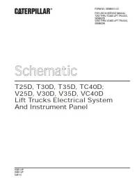 repair manual Cat Lift Trucks T25D, T30D, T35D, TC40D; V25D, V30D, V35D, VC40D Schematic Manual PDF