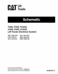 repair manual Cat Lift Trucks T40D, T50D, TC60D; V40D, V50D, VC60D Electrical System Schematic Manual PDF