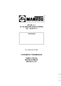 repair manual Manitou PUMP A 4VG-DA, MOTOR 6VM-DA, MOTOR A 2 FE Hydromatic Transmission PDF