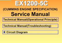 repair manual Hitachi Excavator EX1200-5 Technical Manuals PDF (Operational Principle, Troubleshooting, Diagrams)