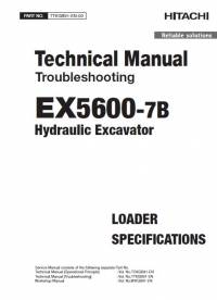 repair manual Hitachi Hydraulic Excavator EX5600-7B Troubleshooting Technical Manual PDF
