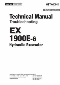 repair manual Hitachi Hydraulic Excavator EX1900E-6 Troubleshooting Technical Manual PDF
