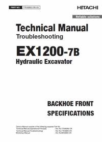repair manual Hitachi Hydraulic Excavator EX1200-7B Troubleshooting Technical Manual PDF