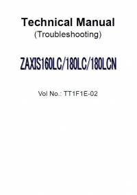 repair manual Hitachi Excavator Zaxis 160LC/180LC/180LCN Troubleshooting Technical Manual PDF
